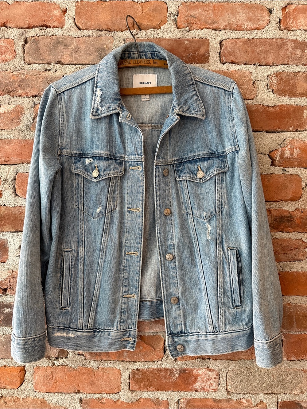 Old Navy | Light Blue Washed Distressed Denim Jacket